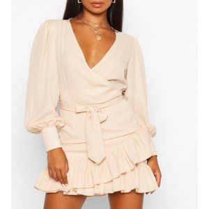 NWOT Nude Ruffled Dress
